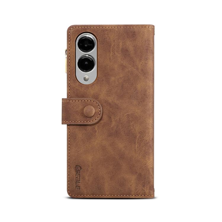 For Samsung Galaxy S25 Edge 5G ESEBLE Retro Frosted RFID Flip Leather Phone Case(Brown) - Galaxy S25 Edge 5G Cases by ESEBLE | Online Shopping UK | buy2fix