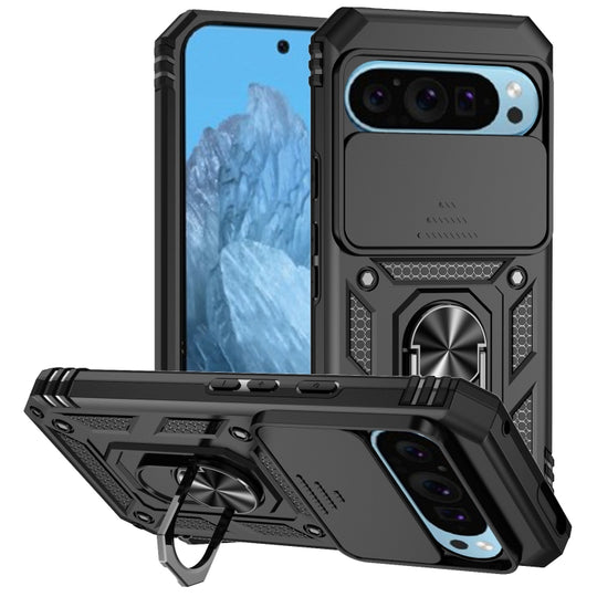 For Google Pixel 9 Sliding Camshield Holder Phone Case(Black)