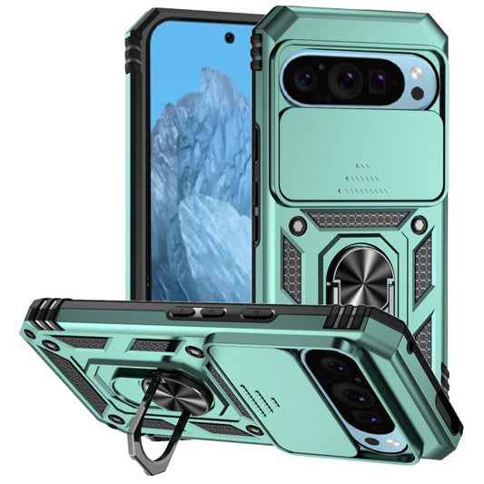 For Google Pixel 9 Sliding Camshield Holder Phone Case(Green) by buy2fix