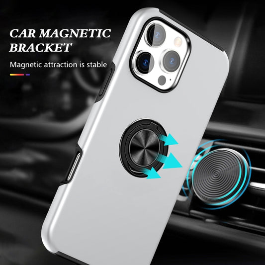 For iPhone 16 Magnetic Ring Holder Phone Case(Silver) by buy2fix