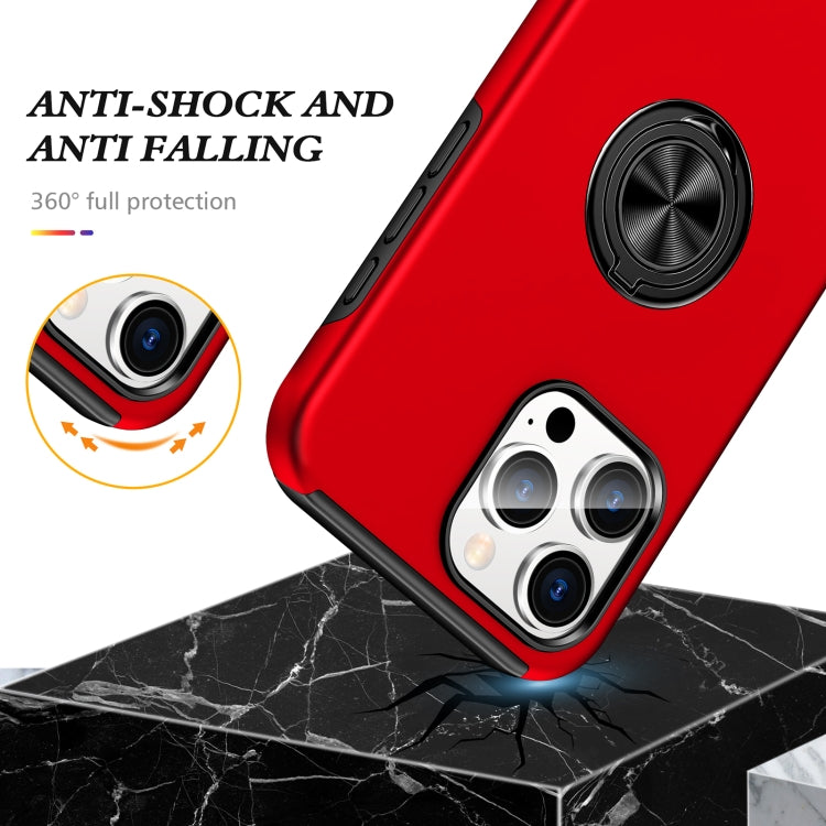 For iPhone 16 Plus Magnetic Ring Holder Phone Case(Red) - iPhone 16 Plus Cases by buy2fix | Online Shopping UK | buy2fix