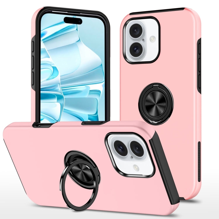 For iPhone 16 Plus Magnetic Ring Holder Phone Case(Rose Gold) - iPhone 16 Plus Cases by buy2fix | Online Shopping UK | buy2fix