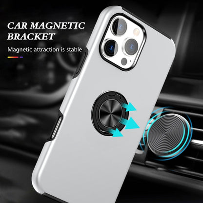 For iPhone 16 Plus Magnetic Ring Holder Phone Case(Silver) - iPhone 16 Plus Cases by buy2fix | Online Shopping UK | buy2fix