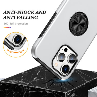 For iPhone 16 Plus Magnetic Ring Holder Phone Case(Silver) - iPhone 16 Plus Cases by buy2fix | Online Shopping UK | buy2fix