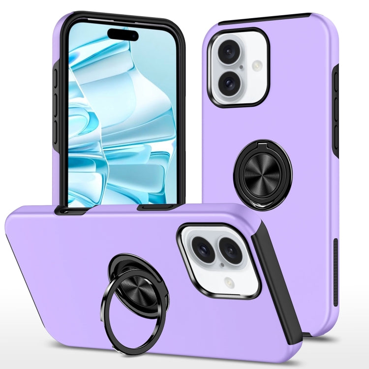 For iPhone 16 Plus Magnetic Ring Holder Phone Case(Purple) - iPhone 16 Plus Cases by buy2fix | Online Shopping UK | buy2fix