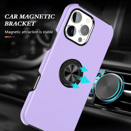 For iPhone 16 Plus Magnetic Ring Holder Phone Case(Purple) by buy2fix