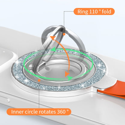 Glitter Magnetic Ring Buckle Holder(Black + Orange) - Ring Holder by buy2fix | Online Shopping UK | buy2fix