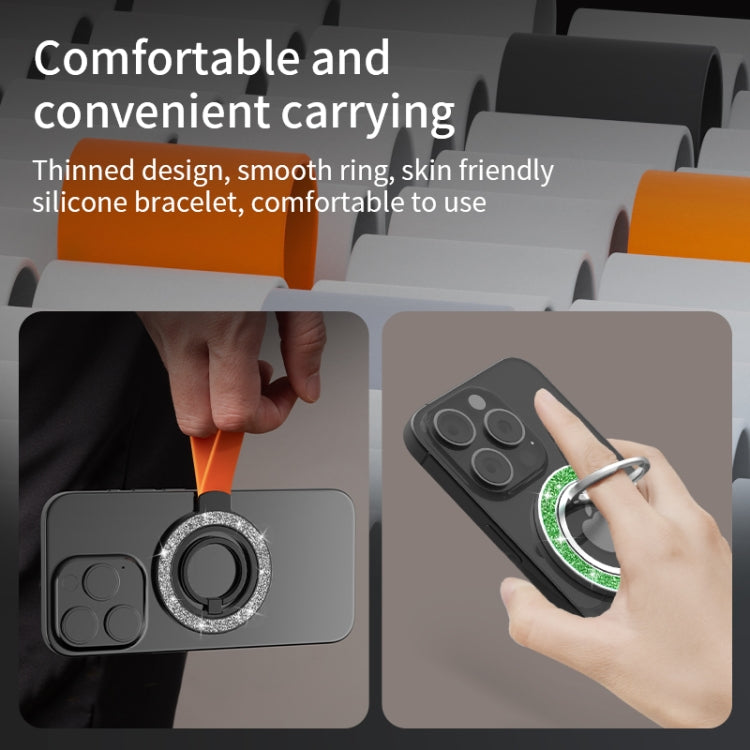 Glitter Magnetic Ring Buckle Holder(Pink Silver Black + Orange) - Ring Holder by buy2fix | Online Shopping UK | buy2fix