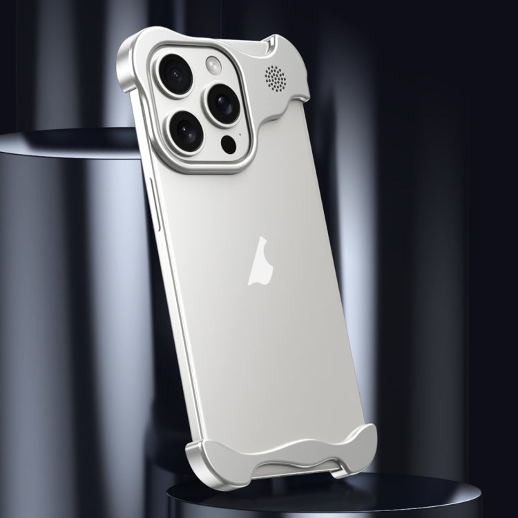 For iPhone 12 Aromatherapy Alloy Frameless Phone Case(Silver) - iPhone 12 / 12 Pro Cases by buy2fix | Online Shopping UK | buy2fix