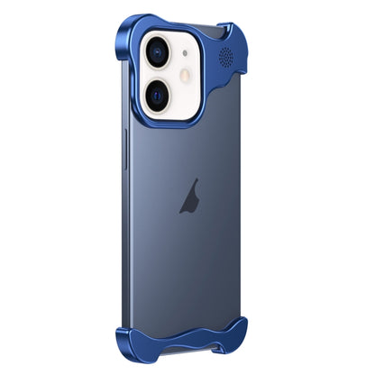 For iPhone 12 Aromatherapy Alloy Frameless Phone Case(Blue) - iPhone 12 / 12 Pro Cases by buy2fix | Online Shopping UK | buy2fix