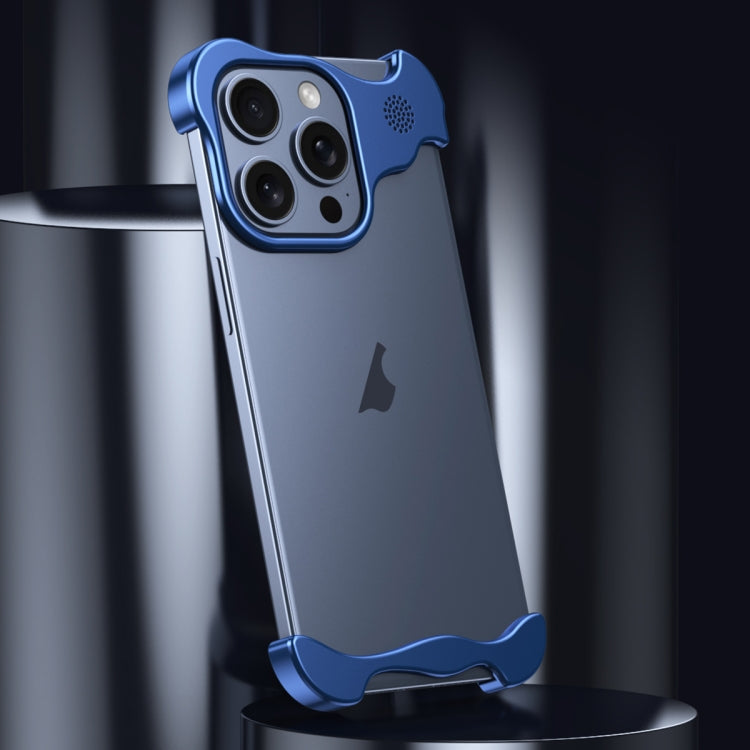 For iPhone 12 Pro Max Aromatherapy Alloy Frameless Phone Case(Blue) - iPhone 12 Pro Max Cases by buy2fix | Online Shopping UK | buy2fix