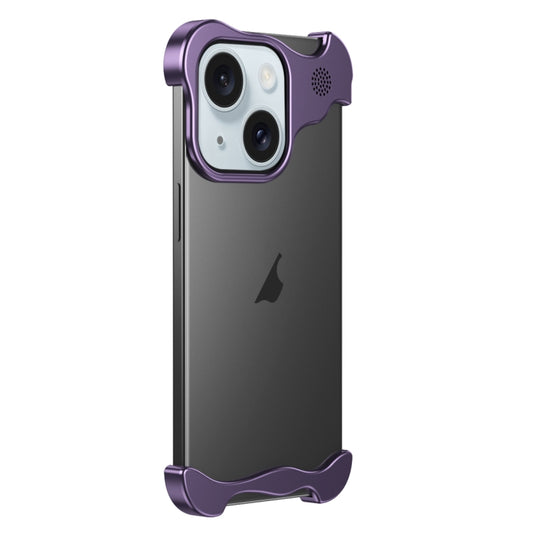 For iPhone 15 Aromatherapy Alloy Frameless Phone Case(Purple) - iPhone 15 Cases by buy2fix | Online Shopping UK | buy2fix