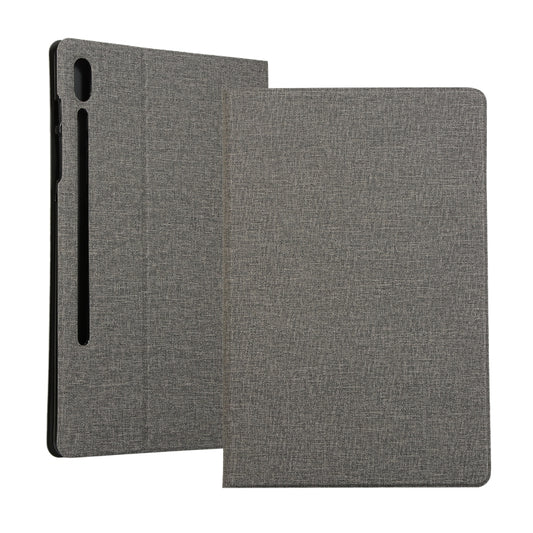 For Samsung Galaxy Tab S7 T870 2020 / Tab S8 Voltage Stretch Fabric Texture Leather Case with Holder(Gray) by buy2fix