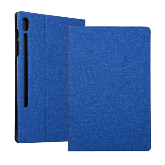 For Samsung Galaxy Tab S7 T870 2020 / Tab S8 Voltage Stretch Fabric Texture Leather Case with Holder(Blue) by buy2fix