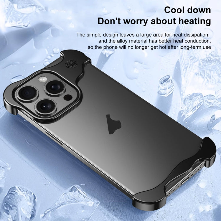 For iPhone 12 Aromatherapy Alloy Frameless Phone Case(Silver) - iPhone 12 / 12 Pro Cases by buy2fix | Online Shopping UK | buy2fix