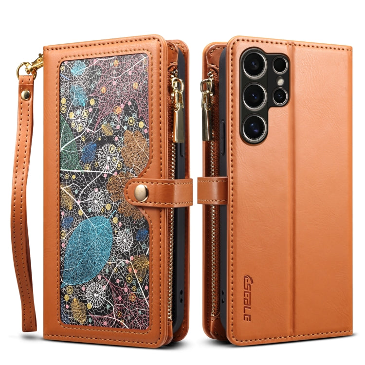 For Samsung Galaxy S24 Ultra 5G ESEBLE Star Series Lanyard Zipper Wallet RFID Leather Case(Brown) - Galaxy S24 Ultra 5G Cases by ESEBLE | Online Shopping UK | buy2fix