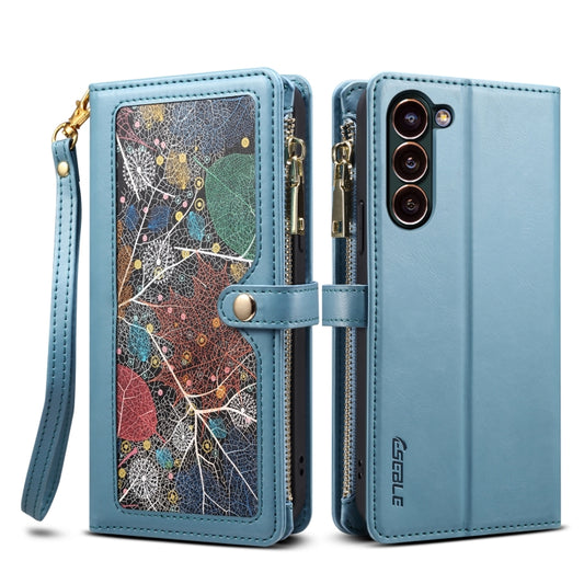 For Samsung Galaxy S24+ 5G ESEBLE Star Series Lanyard Zipper Wallet RFID Leather Case(Blue) - Galaxy S24+ 5G Cases by ESEBLE | Online Shopping UK | buy2fix