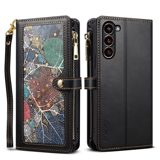 For Samsung Galaxy S24+ 5G ESEBLE Star Series Lanyard Zipper Wallet RFID Leather Case(Black)