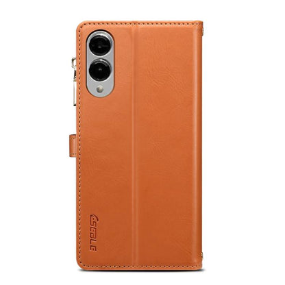 For Samsung Galaxy S25 Edge 5G ESEBLE Star Series Lanyard Zipper Wallet RFID Leather Case(Brown) - Galaxy S25 Edge 5G Cases by ESEBLE | Online Shopping UK | buy2fix