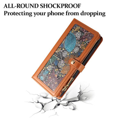 For Samsung Galaxy S25 Edge 5G ESEBLE Star Series Lanyard Zipper Wallet RFID Leather Case(Brown) - Galaxy S25 Edge 5G Cases by ESEBLE | Online Shopping UK | buy2fix