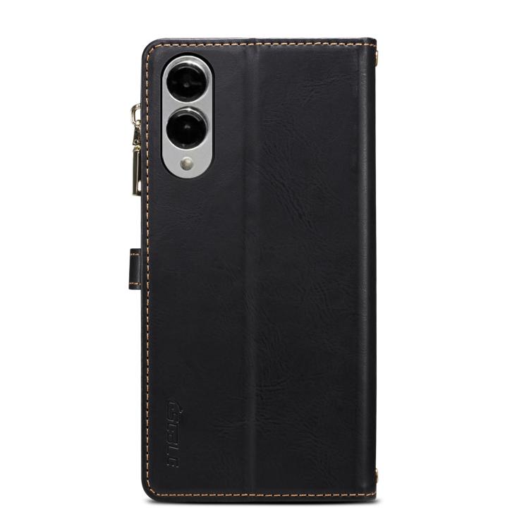 For Samsung Galaxy S25 Edge 5G ESEBLE Star Series Lanyard Zipper Wallet RFID Leather Case(Black) - Galaxy S25 Edge 5G Cases by ESEBLE | Online Shopping UK | buy2fix