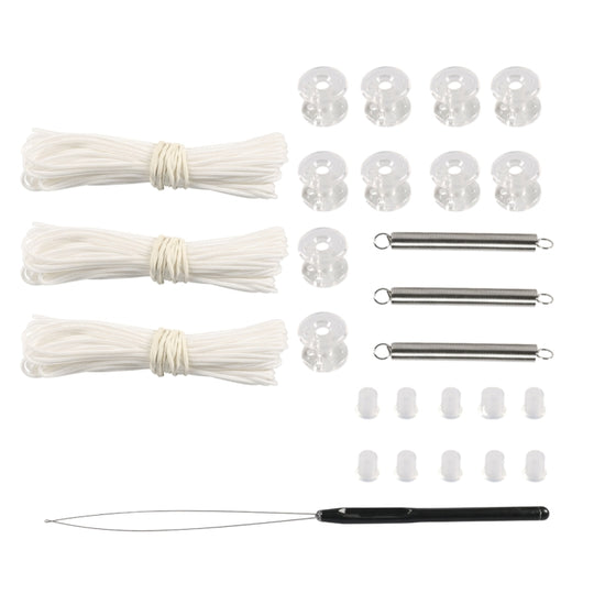 27pcs / Set RV / Yacht Pleated Shade Accessories Pull Cord Double Wheel Plug Spring(White)