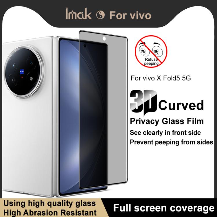 For vivo X Fold5 imak 3D Curved Privacy Full Screen Tempered Glass Film - vivo Tempered Glass by imak | Online Shopping UK | buy2fix