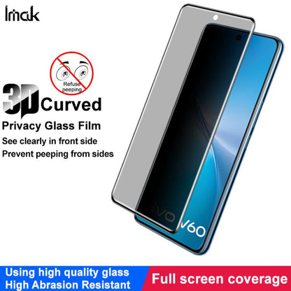 For vivo V60 5G Global imak 3D Curved Privacy Full Screen Tempered Glass Film - vivo Tempered Glass by imak | Online Shopping UK | buy2fix