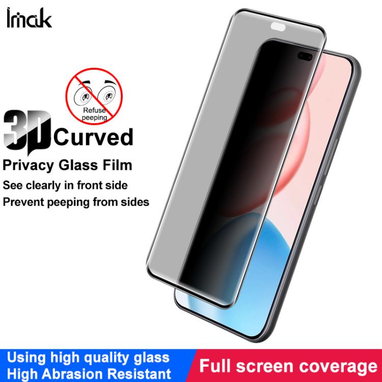 For Honor 400 Pro Global 160.8mm imak 3D Curved Privacy Full Screen Tempered Glass Film - Honor Tempered Glass by imak | Online Shopping UK | buy2fix