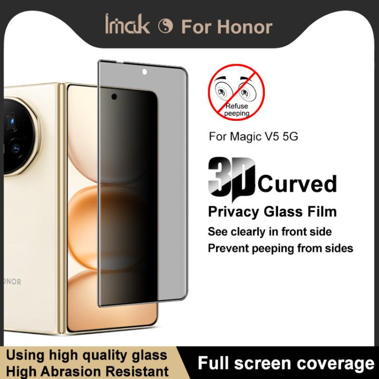 For Honor Magic V5 imak 3D Curved Privacy Full Screen Tempered Glass Film - Honor Tempered Glass by imak | Online Shopping UK | buy2fix
