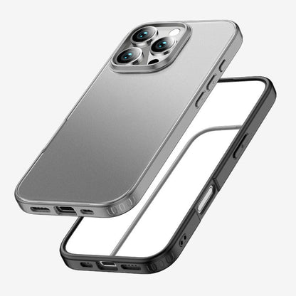 For iPhone 16 Pro Armor Clear TPU Hard PC Phone Case(Matte Black) - iPhone 16 Pro Cases by buy2fix | Online Shopping UK | buy2fix