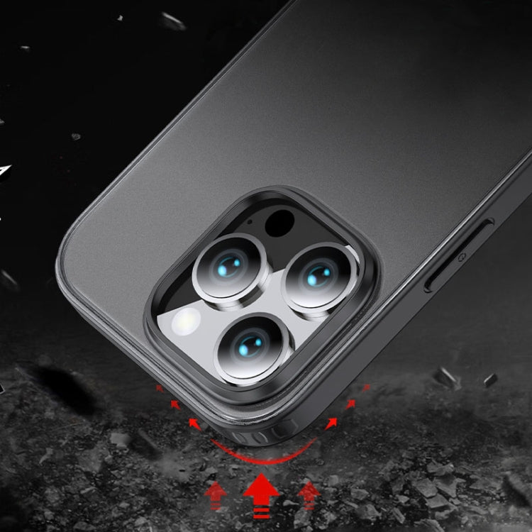 For iPhone 16 Pro Armor Clear TPU Hard PC Phone Case(Matte Black) - iPhone 16 Pro Cases by buy2fix | Online Shopping UK | buy2fix