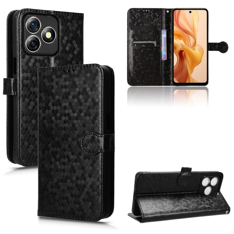 For Ulefone Note 18 Ultra Honeycomb Dot Texture Leather Phone Case(Black) by buy2fix