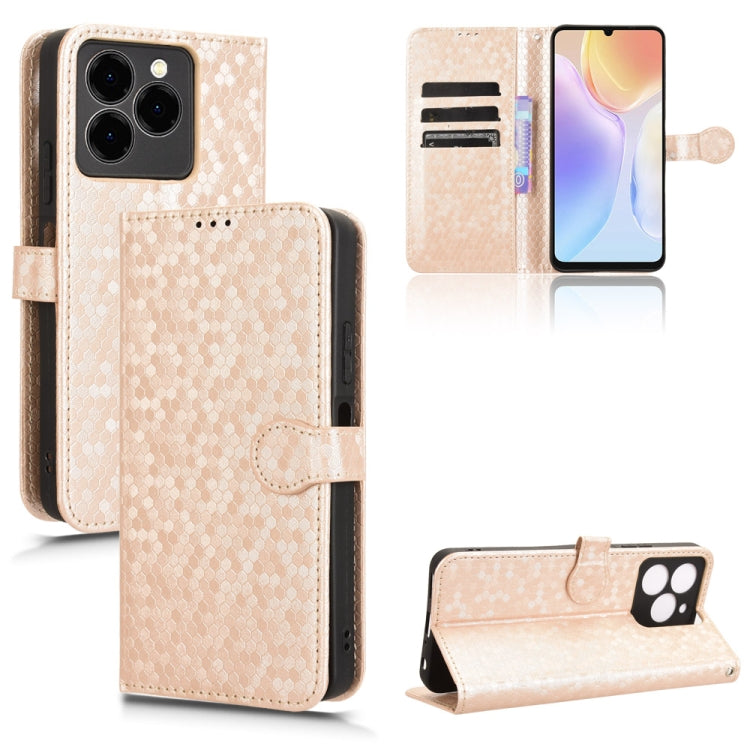 For Ulefone Note 20 Pro Honeycomb Dot Texture Leather Phone Case(Gold) by buy2fix
