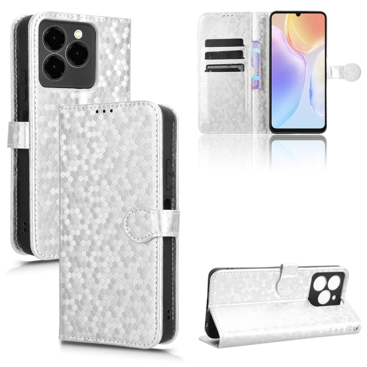 For Ulefone Note 20 Pro Honeycomb Dot Texture Leather Phone Case(Silver) by buy2fix