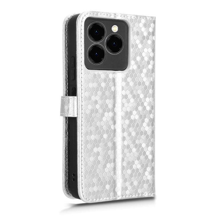 For Ulefone Note 20 Pro Honeycomb Dot Texture Leather Phone Case(Silver) by buy2fix