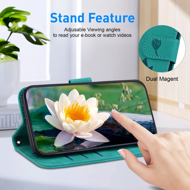 For Tecno Spark G0 2024 / Spark 20 Lotus Embossed Leather Phone Case(Green) by buy2fix