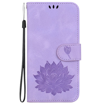For Tecno Spark G0 2024 / Spark 20 Lotus Embossed Leather Phone Case(Purple) by buy2fix