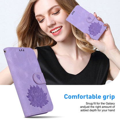 For Tecno Spark G0 2024 / Spark 20 Lotus Embossed Leather Phone Case(Purple) by buy2fix