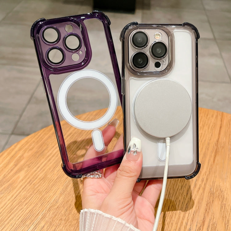 For iPhone 14 Plus Clear Acrylic + TPU MagSafe Magnetic Phone Case(Purple) by buy2fix