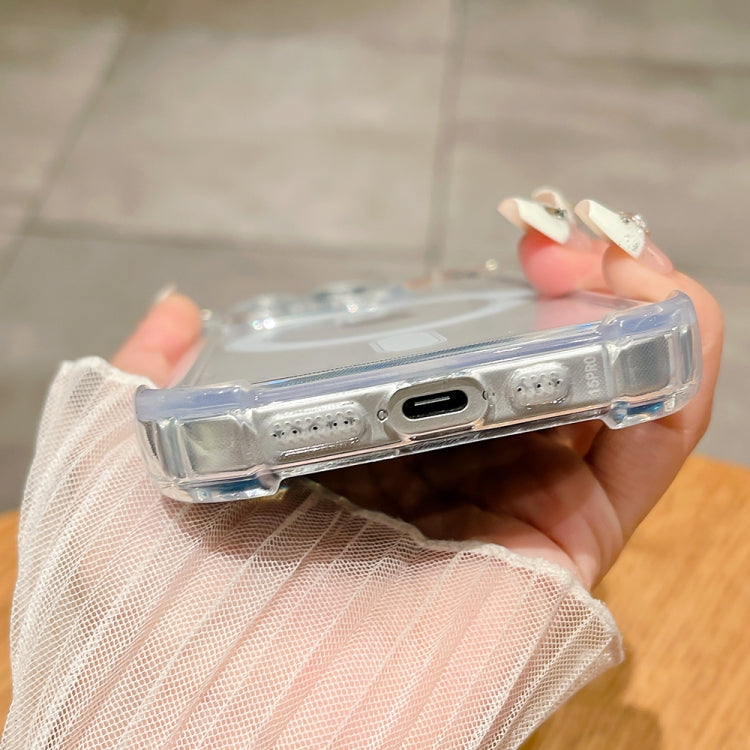 For iPhone 14 Plus Clear Acrylic + TPU MagSafe Magnetic Phone Case(Purple) by buy2fix