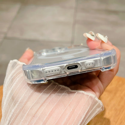 For iPhone 14 Plus Clear Acrylic + TPU MagSafe Magnetic Phone Case(Purple) by buy2fix
