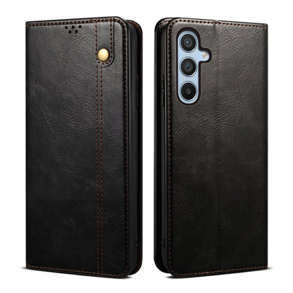 For Samsung Galaxy S25 5G Oil Wax Crazy Horse Texture Leather Phone Case(Black) by buy2fix