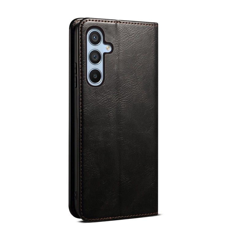 For Samsung Galaxy S25 5G Oil Wax Crazy Horse Texture Leather Phone Case(Black) by buy2fix