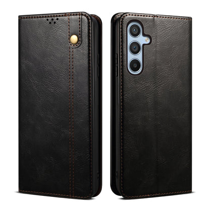 For Samsung Galaxy S25+ 5G Oil Wax Crazy Horse Texture Leather Phone Case(Black) - Galaxy S25+ 5G Cases by buy2fix | Online Shopping UK | buy2fix