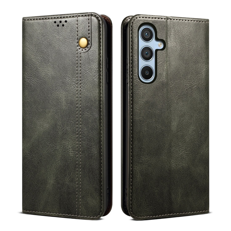 For Samsung Galaxy S25+ 5G Oil Wax Crazy Horse Texture Leather Phone Case(Green) by buy2fix