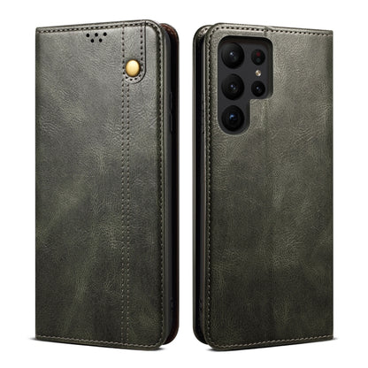 For Samsung Galaxy S25 Ultra 5G Oil Wax Crazy Horse Texture Leather Phone Case(Green) by buy2fix