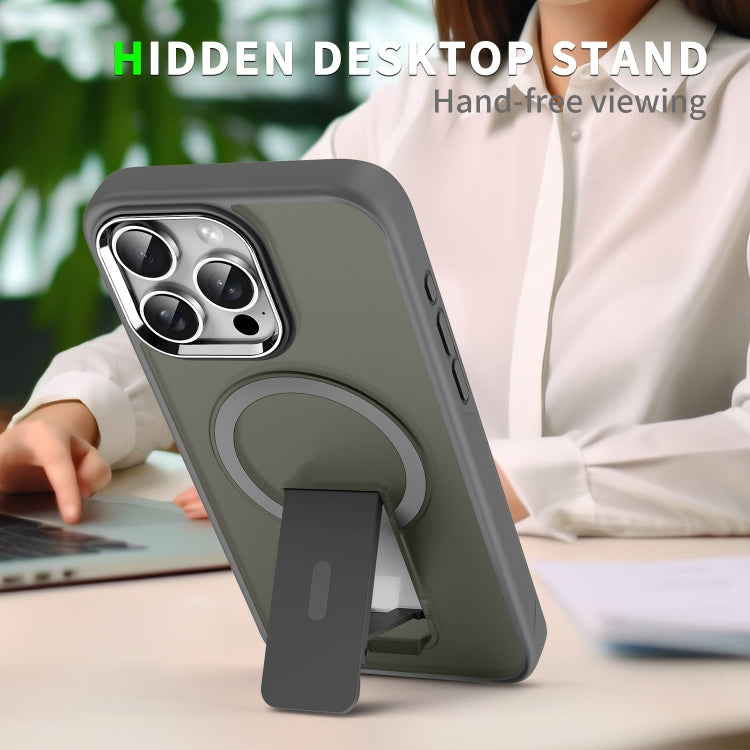 For iPhone 13 Pro Max Acrylic Hybrid TPU MagSafe Holder Phone Case(Pink) by buy2fix