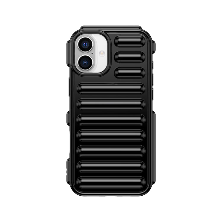 For iPhone 16 Plus Capsule Series Candy Color TPU Phone Case(Black) by buy2fix