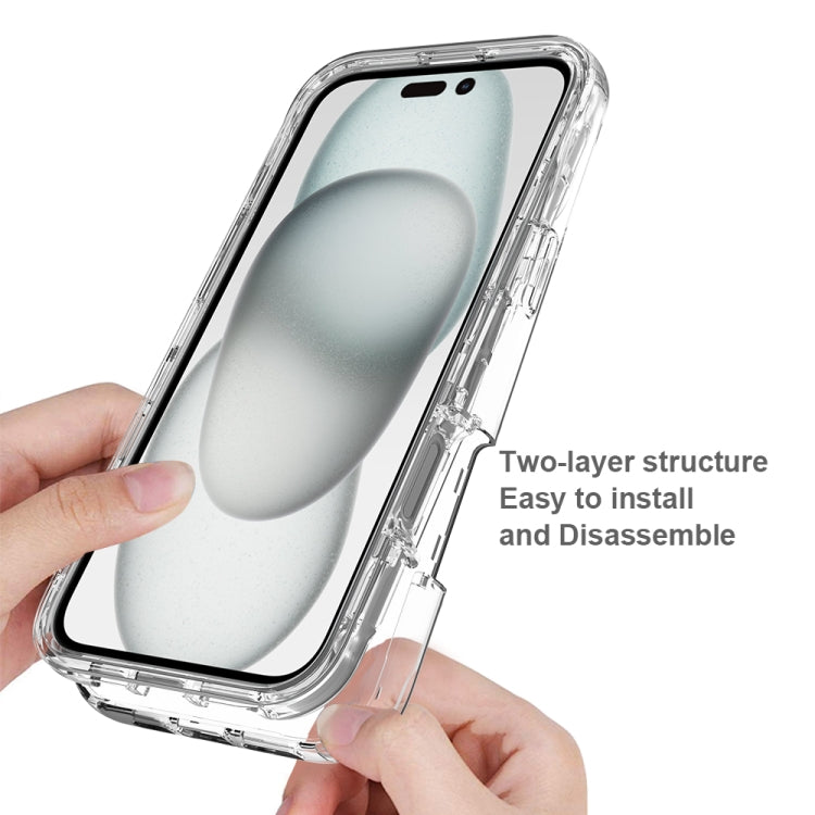 For iPhone 16 Plus Clear TPU Hybrid PC Shockproof Phone Case(Transparent) by buy2fix